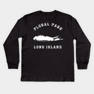 Floral Park Long Island (Dark Colors) Kids Long Sleeve T-Shirt